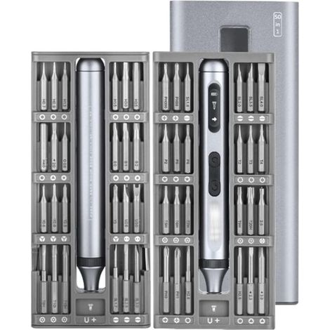Mini tournevis électrique, ensemble de tournevis de précision avec 48 embouts magnétiques de précision, kit d'outils de réparation pour téléphone et appareil photo (48 pièces) (1/5)