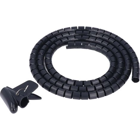 Enrouleur de câble spiralé de 20 mm de diamètre (0,79 po) pour la maison, le bureau, la télévision, le lecteur DVD et les câbles PC. Longueur : 1,5 m (4,9 pi). (1/5)