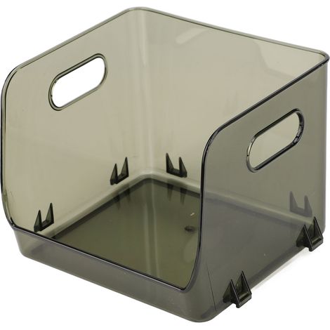 Stapelbare, transparente, wasser- und staubdichte Aufbewahrungsbox mit zwei Tragegriffen, hellgrüner PET-Behälter, kleine Größe (1/5)