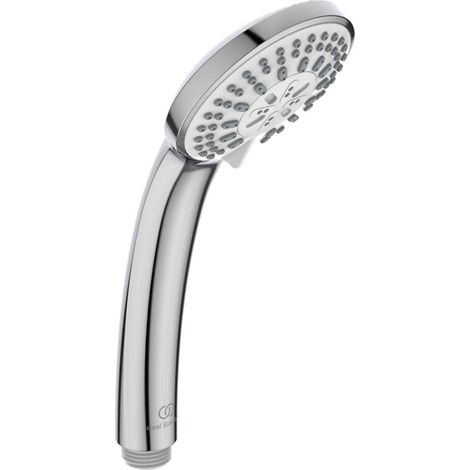 Ideal Standard – Doccia multifunzione Idealrain, soffione doccia a risparmio idrico con 3 tipi di getto (pioggia, cascata e massaggio), ugelli EasyClean, Ø 8 cm, cromato (1/5)