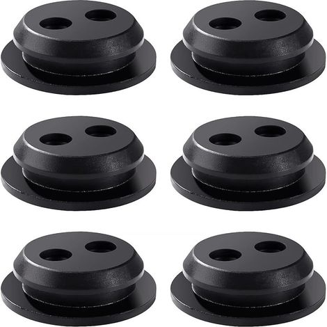 6 Pièces Réservoir de Carburant Œillets en Caoutchouc, Caoutchouc Douille Joint de Réservoir 2 Trous, pour Débroussailleuse, Débroussailleuse, Souffleur (1/5)