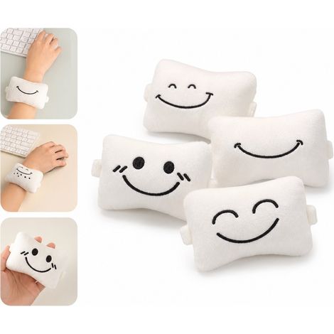 4 Pièces Repose-Poignet en Mousse 4 Motifs Sourire Antidérapant 9 x 6 cm Bureau Gaming Domicile Étude Télétravail Idée Cadeau (1/5)