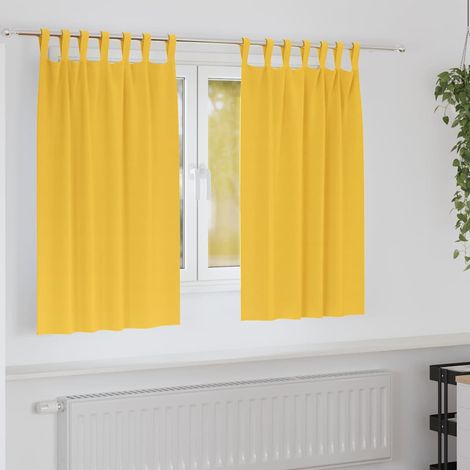 Verdunkelungs-Vorhänge mit Ringen 2 pcs Senfgelb 140 x 140 cm