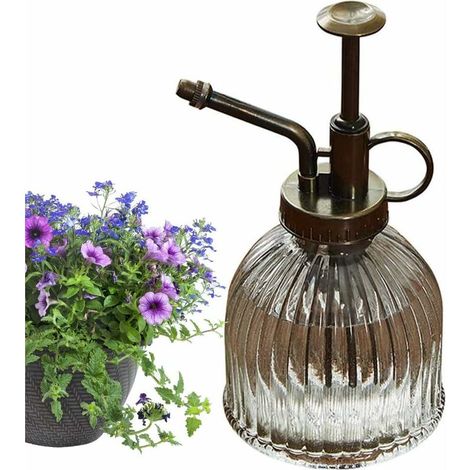 Vaporisateur D'arrosage en Verre, Arrosoir en Verre 200 ML pour Plantes, Rétro Darrosage Pulvérisateur, Brumisateur avec Pompe Supérieure, Arrosoir à Une Main pour Jardin Plantes Nettoyage (1/5)