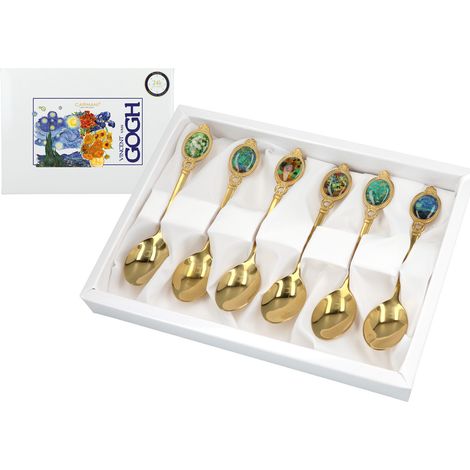Ensemble de 6 cuillères à thé/café en porcelaine VAN Gogh, cuillères cadeaux (1/5)