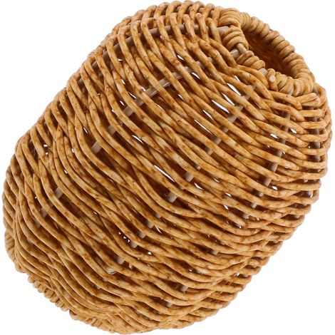 Vase Décoratif Tressé en Rotin Synthétique Jaune, Récipient pour Fleurs Séchées, Vase à Composition Simple, pour Décoration Intérieure et Bureau, Pièce Unique 1pc (1/5)