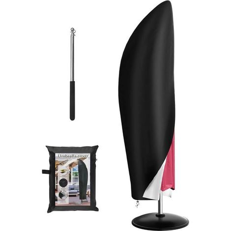 parasol 265 x 40/70/50 cm 210DOxford, imperméable, résistant aux UV et résistant à la ventilation (1/5)