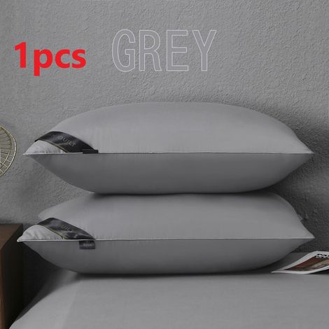 Oreiller Plume D’Oie - Enveloppe 100 % Coton - Rembourrage Mélange Plumes d’Oie Blanches 60 % et Polyester 40 % - Fermeté Moyenne - Taille Standard 50 x 65 cm - 1 Pièce