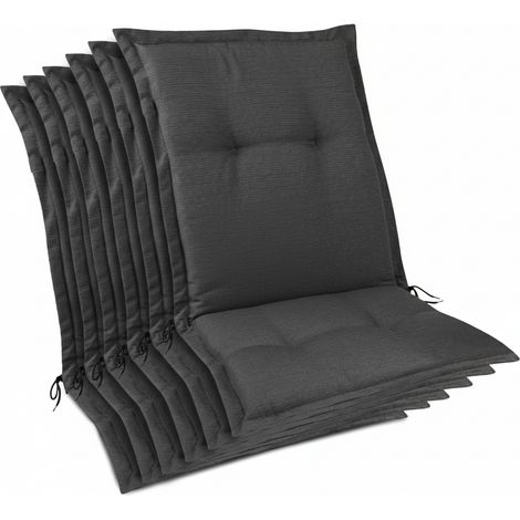 6er Set Premium Auflage Niedriglehner 105x50x7cm Anthrazit