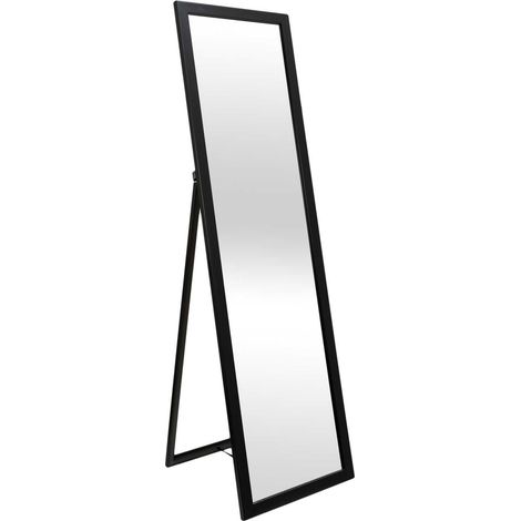 Miroir sur Pied Design Élégant 122 cm Salon Noir (1/5)