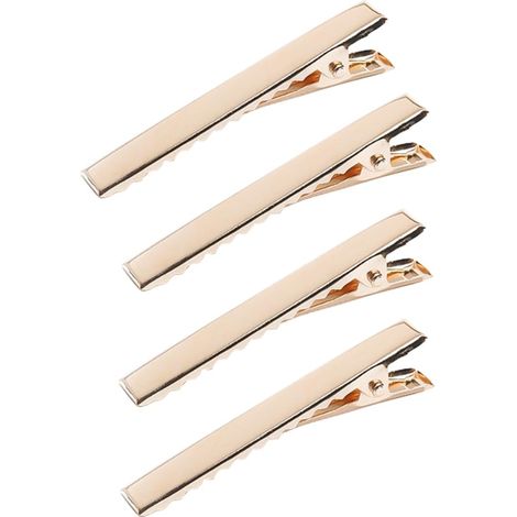 Lot de 24 pinces à cheveux crocodile en métal pour loisirs créatifs Doré 6,1 cm (1/5)
