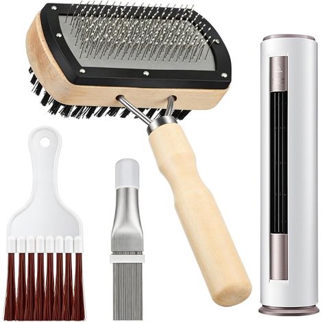 Brosse de Nettoyage pour Serpentins Outil de Lavage AC à Poignée Antidérapante Brosse de Nettoyage pour Échangeur Thermique de Climatiseur,pour Appartement, Location, Cuisine, Maison, (1/5)