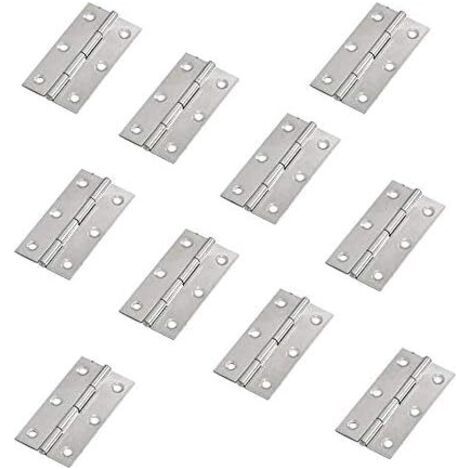 royaluxe- 10 pcs en acier inoxydable meubles de maison matériel Charnière de porte Long 55 mm x 34 mm