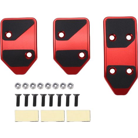 Coussinets de Pédale de Voiture élégants, Antidérapants, en Aluminium, Caoutchouc, Frein, Embrayage, Accélérateur, Couvre-pédales pour L'amélioration de la sécurité, Ajustement Universel (1/5)