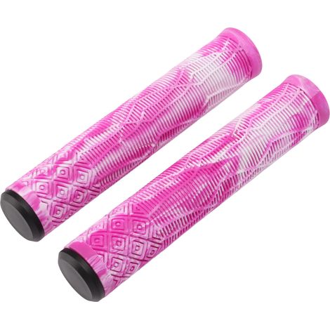 Poignées de vélo VTT 22,2 mm en caoutchouc TPE, protection de guidon souple et antidérapante avec embouts de guidon verrouillables, rose, violet, blanc (1/5)
