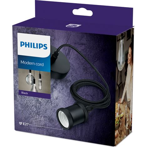 Philips LED Corda Vintage Portalampada, Nero (1/5)