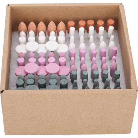 100 pièces/lot Fraises en Pierre pour Polissage Dentaire et Manucure, Set de Burs pour Meulage et Perçage (1/5)