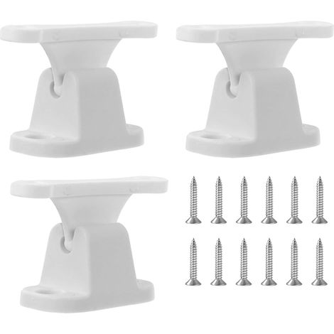 3 set Bloc Porte Caravane en Plastique,Bloc Porte Camping Car Extérieur,T Forme Arret De Porte Camping Car Pour Cargo Remorque Rv Bateaux,Retenue de Porte Caravane,Blanc (1/5)