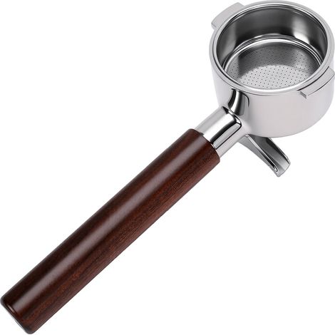 Porte-filtre adapté pour café De'Longhi, Double bec 51mm, 2 oreilles, avec poignée en bois de rose, Type N (1/5)