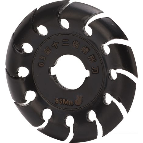 Disque de façonnage pour meuleuse en acier inoxydable 12 dents disque de gravure pour ponceuse d'angle bois caoutchouc noir (1/5)