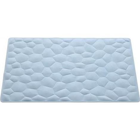 TrAdE Shop Traesio - Tappeto Doccia Antiscivolo Tappetino In Tessuto Effetto Pietre Bianco 40 X 70 Cm -