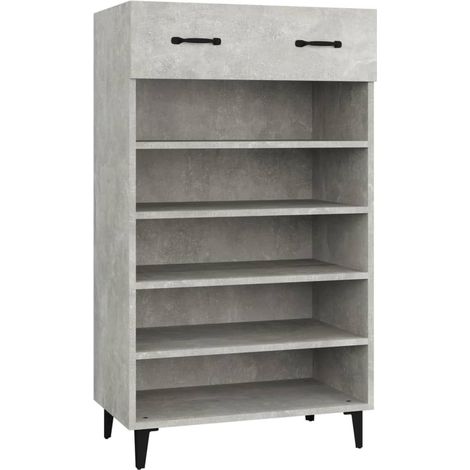 Maison Exclusive - Scarpiera Grigio Cemento 60x35x105 cm in Legno Multistrato