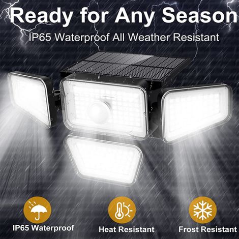 Aplique solar de pared con 270 LED, sensor PIR y 3 modos (para jardín, patio y terraza). (1/5)
