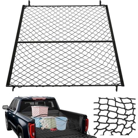 Storage net for trailer and camper van – 1.1 x 1.2 m extendable up to 2.2 x 2.4 m, double layer, light daily load