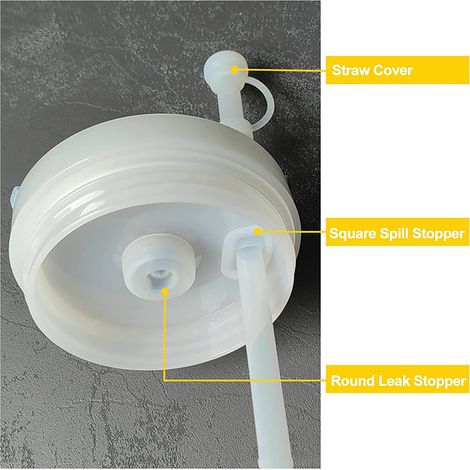 Quadratischer Auslaufschutz, runder Deckel, auslaufsicherer Verschluss, Silikon-Strohhalmschutz, Kappen-Set, Zubehör für Becher und Flaschen (1/5)