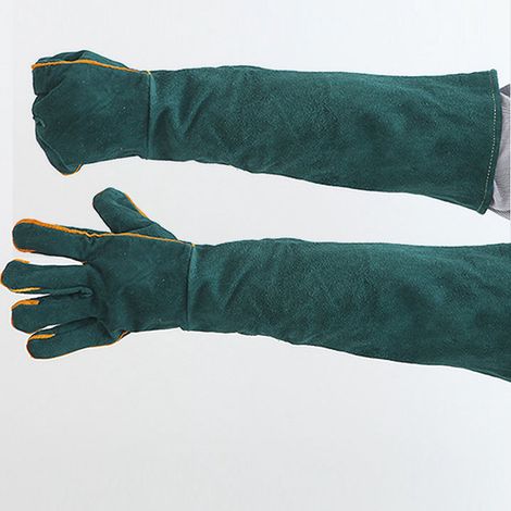 Bissfeste Haustierhandschuhe, kratzfest, für Handarbeit, Gartenpflege, Elektroschweißen, Schutzausrüstung, Einheitsgröße 60 cm, Dunkelgrün (1/5)