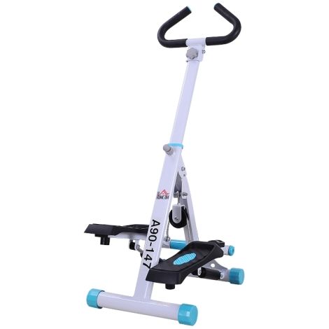 White Stepper with Handle and Hand Grip for Home Gym Aerobic Fitness Workout Machine (1/5)