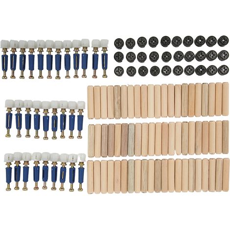Kit de connexion 3 en 1 pour roue excentrique, écrou et vis renforcés, fixations pour panneaux de meubles et tableaux, roue excentrique de 12 mm (1/5)