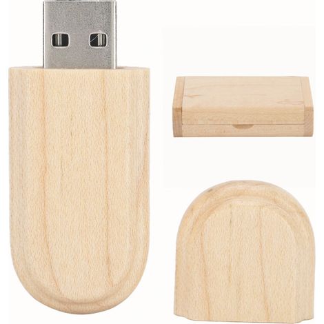 Tragbarer Mini-USB-Stick aus Holz mit Box – 16 GB CM100021 Flash-Speicher für Computer