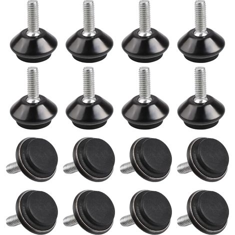 M6 Niveau de Meubles Réglable, 16pcs Filetage Angle Hauteur Ajustable, Pied de Vis en Acier Inoxydable pour Table, Chaise, Pieds de Meubles (1/5)