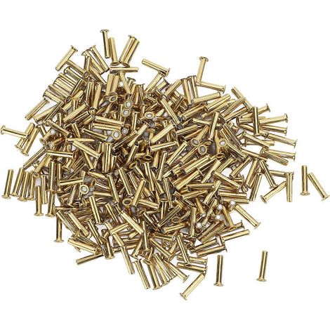 500 rivets creux, 65 surfaces de lissage en cuivre, rivets faciles à installer pour vêtements et loisirs créatifs. (1/4)