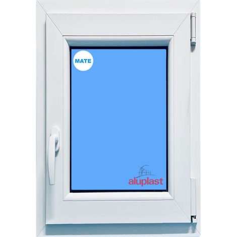Ventana PVC Vidrio Mate - ALUPLAST - 800x1000 Blanca Oscilobatiente Derecha Vidrio Mate