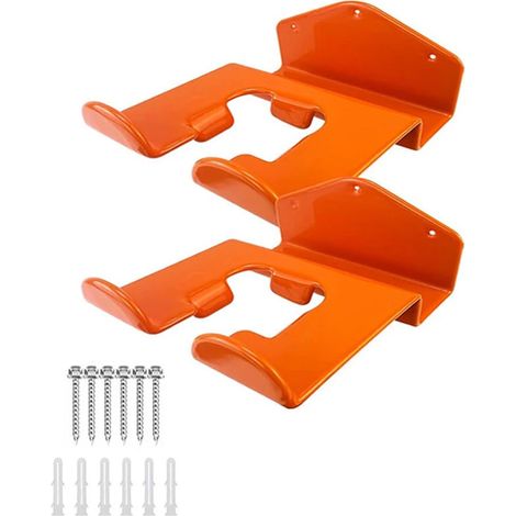 Support mural pour débroussailleuse (lot de 2) - Organisateur d'outils de garage - Gain de place (1/4)