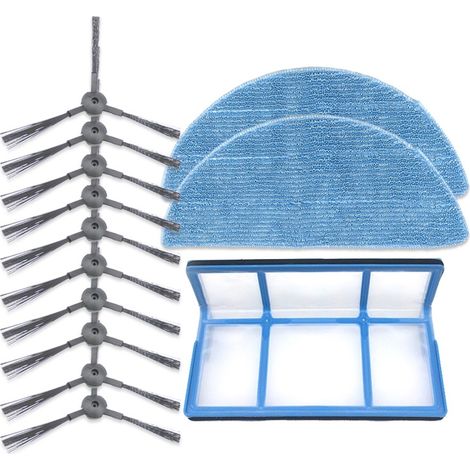 Kit de 5 Paires Brosses Latérales + 2 Chiffons + Filtre Coton pour ILIFE V3S Pro / V5S Pro (1/5)