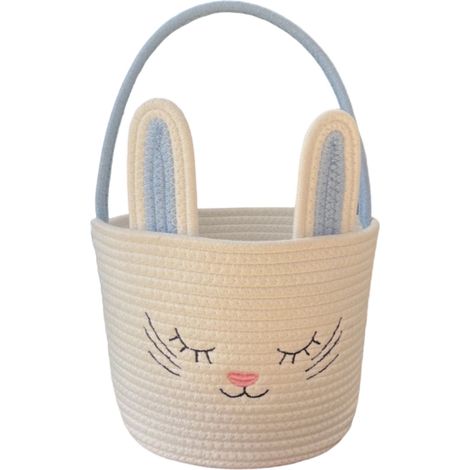 Panier À Oeufs En Corde De Coton - Panier De Chasse Aux Oeufs De Pâques - Pour Enfants - Décor Printanier - 1 Pièce (1/5)