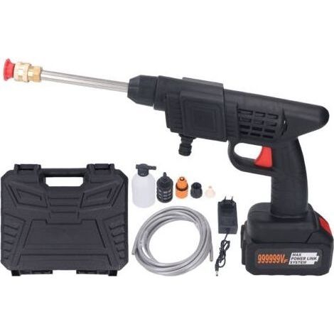 Nettoyeur haute pression sans fil 400 W, 90 bars, autonomie 15 m, batterie lithium-ion 1200 mAh, pour voiture, terrasse, jardin et extérieur (1/5)