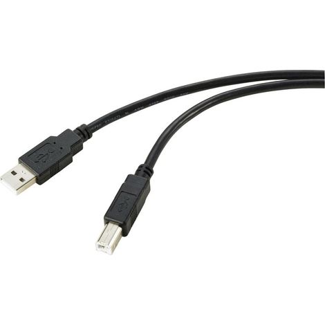 Trywise Câble USB USB 2.0 USB-A mâle, USB-B mâle 20.00 m noir blindage par tresse RF-5720372 C879682 (1/4)
