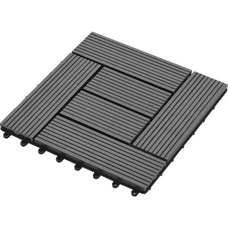 Terrassenfliese 11 pcs Grau 30 x 30 cm WPC vidaXL