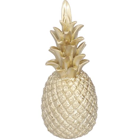 Ananas artificiel en résine, décoration pour la maison, style nordique, doré, taille moyenne. (1/5)