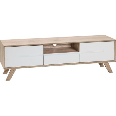 Porta TV laminato in color legno chiaro/bianco Forester (1/5)