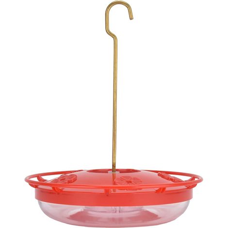 Vogelhäuschen in Hofform. Transparenter hängender Vogelfutterspender für Gartenterrasse (rot)