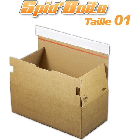 Lot de 500 Boîte postale autocollante SPID'BOITE 01 format 268x135x100 mm