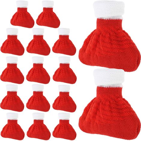 Lot de 16 protège-pieds de chaises rouges antidérapants, protections (1/5)