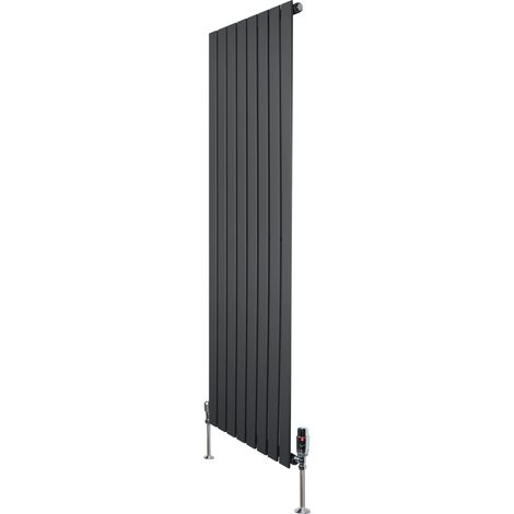 Radiatore Verticale 1600 x 560 mm con Valvole TRV Grigio Antracite