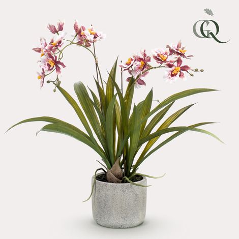 Orchidée Artificielle Décoration Intérieure Fleurie Aspect Réel Bordeaux 45 cm - PANGIVO (1/5)