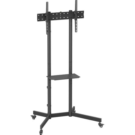 Floor stand deAisens FT70TE-333 black steel tilting castors for TV 37-70" up to 45kg (1/3)